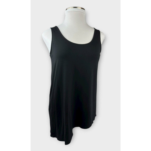 Eileen Fisher Asymmetrical Viscose Jersey Crew Neck Sleeveless Tank Top Size XL - Picture 2 of 11